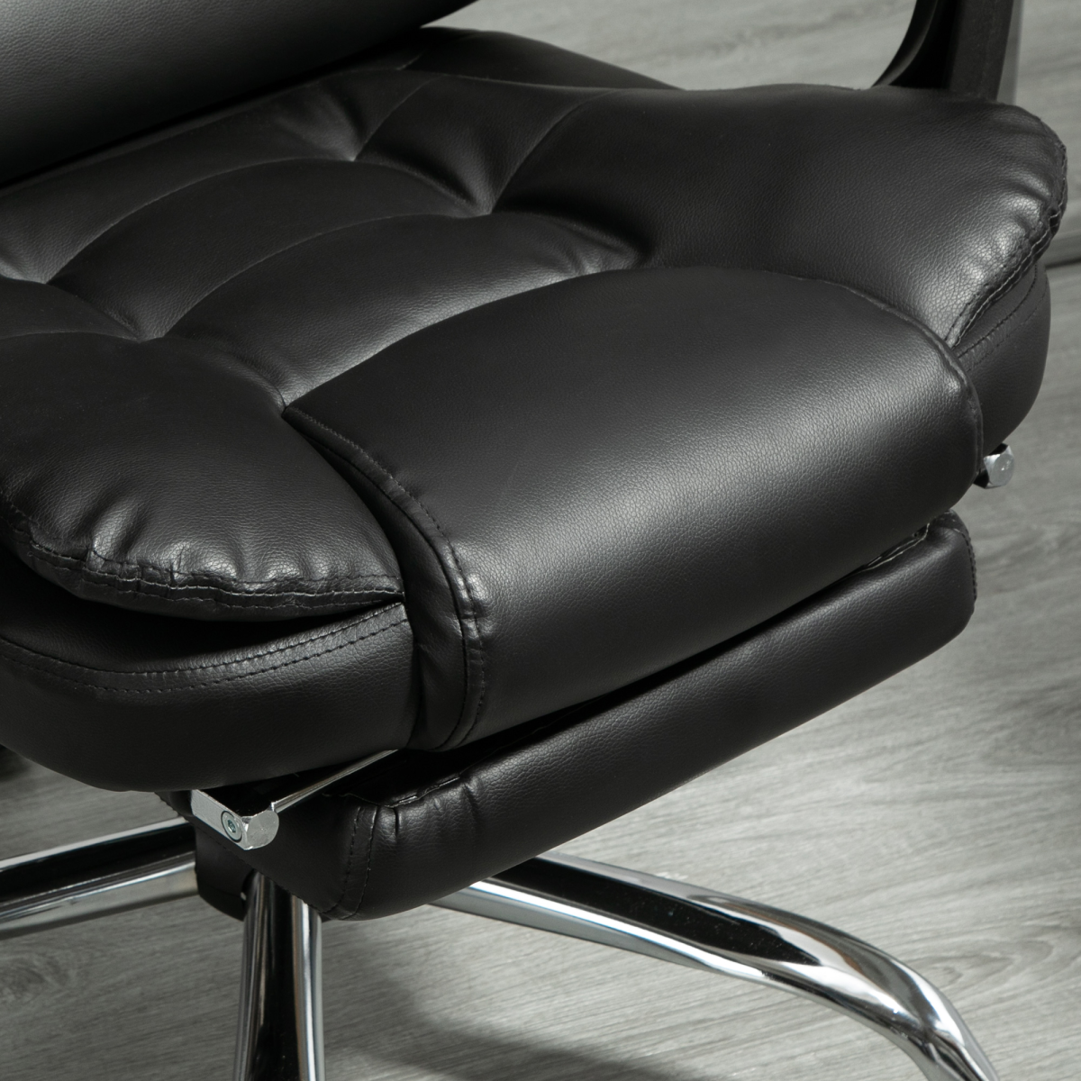PU Leather Home Office Chair High Back Computer Chair with Swivel Wheels Black HOMCOM