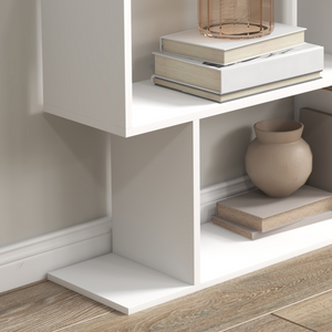 Particle Board 6-Tier Asymmetrical Shelving Unit White HOMCOM