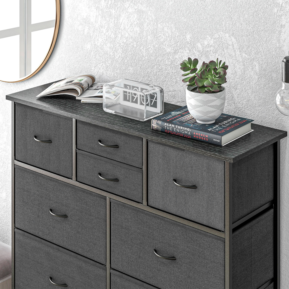 HOMCOM Bedroom Chest of Drawers Fabric Dresser w/ Foldable Drawers Black HOMCOM