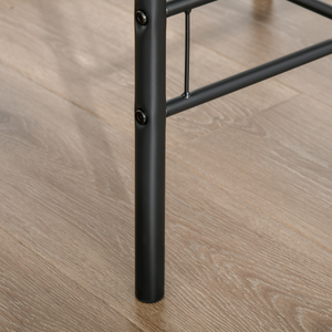 MDF 2-Seater Bar Stool and Table Set w/ Bottle Storage Shelf Wood Tone HOMCOM