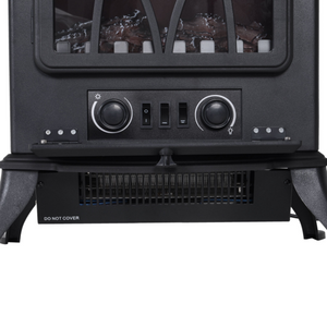 1850W Flame Effect Electric Free Standing Fireplace Fan Log Burning Stove -Black HOMCOM
