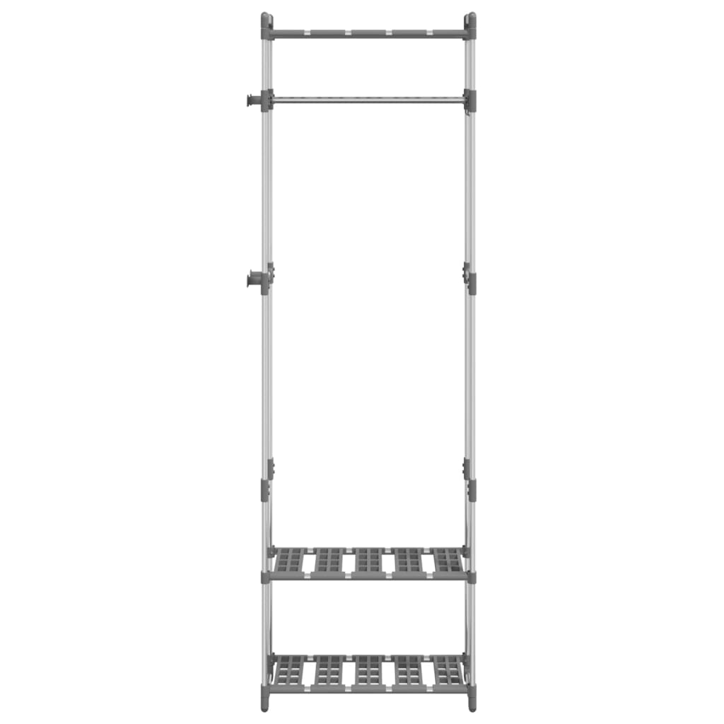 3-Tier Clothes Rack Silver 59x29x192 cm Aluminium vidaXL