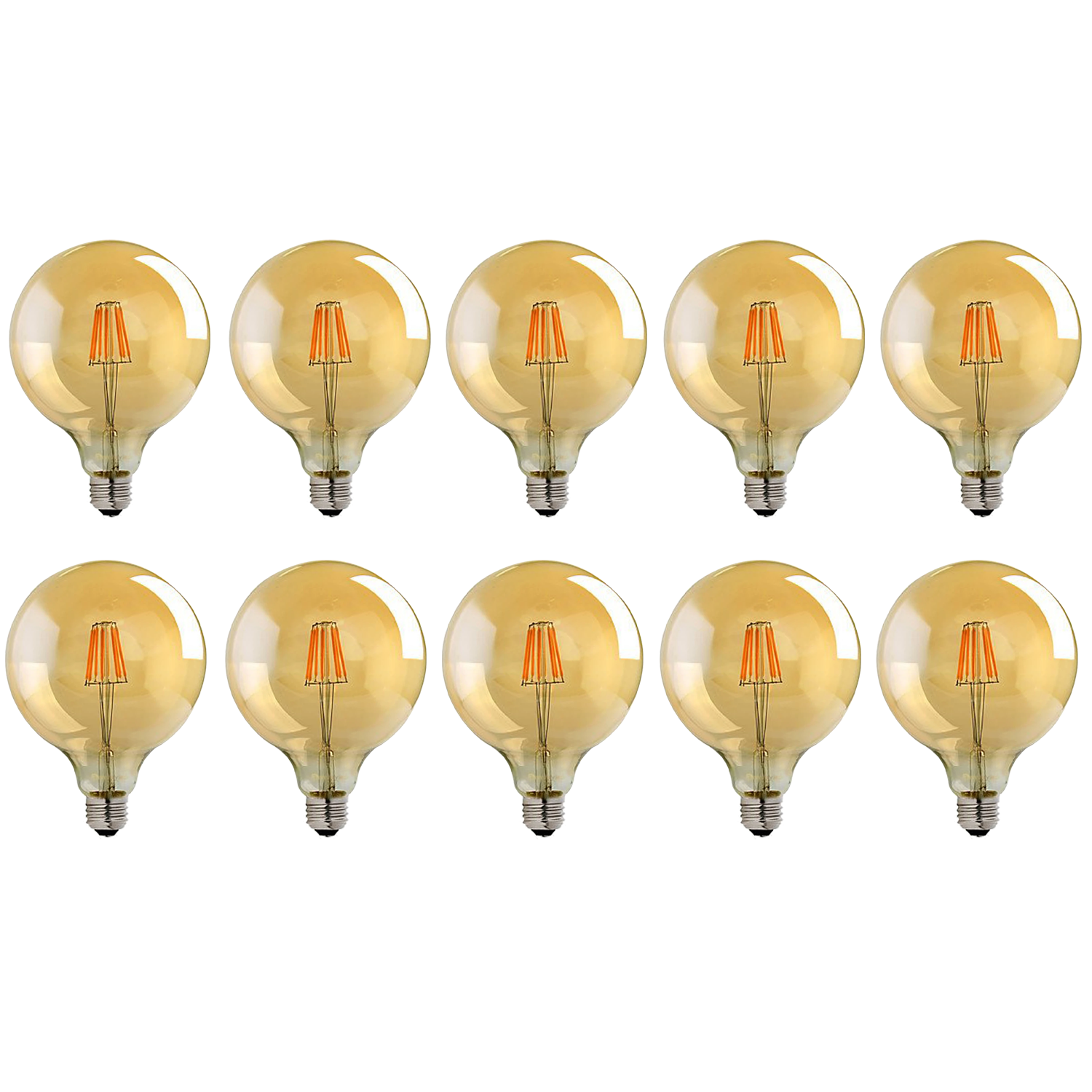 10 Pack E27 LED Edison Dimmable Vintage Amber Glass Warm white 2700K