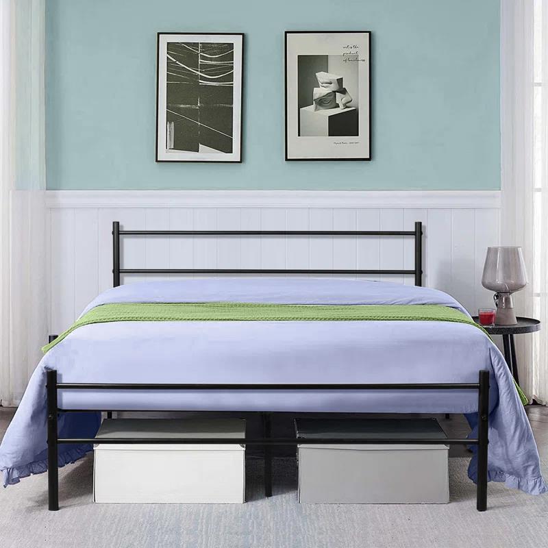 Extra Strong Double Metal Bed Frame In Black - Improved House of Home