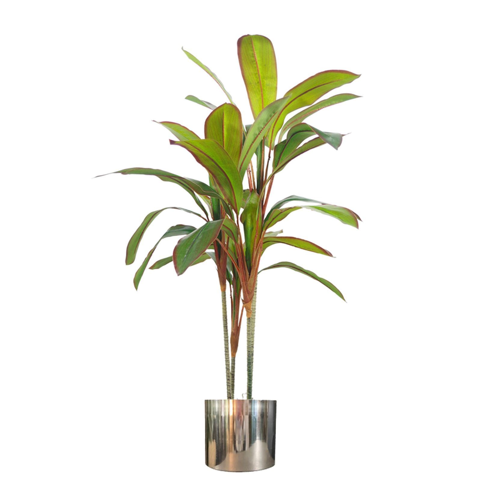 100cm Artificial Realistic Dracaena Tropical Plant with Silver Metal Plater Leaf