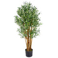 125cm Leaf Design UK Realistic Artificial Olive Tree in Black Plastic Pot Leaf