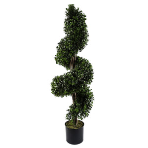 120cm Sprial Buxus Artificial Tree UV Resistant Outdoor Topiary Leaf