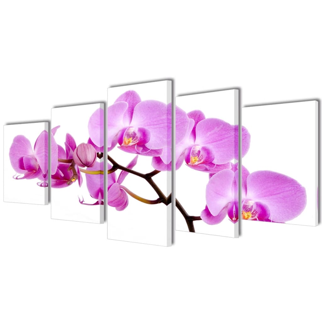 Canvas Wall Print Set Orchid 200 x 100 cm vidaXL