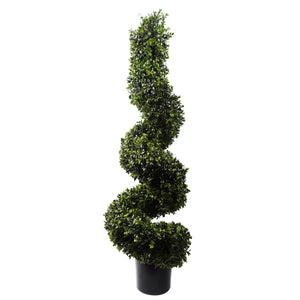 120cm Sprial Boxwood Artificial Tree UV Resistant Outdoor Leaf