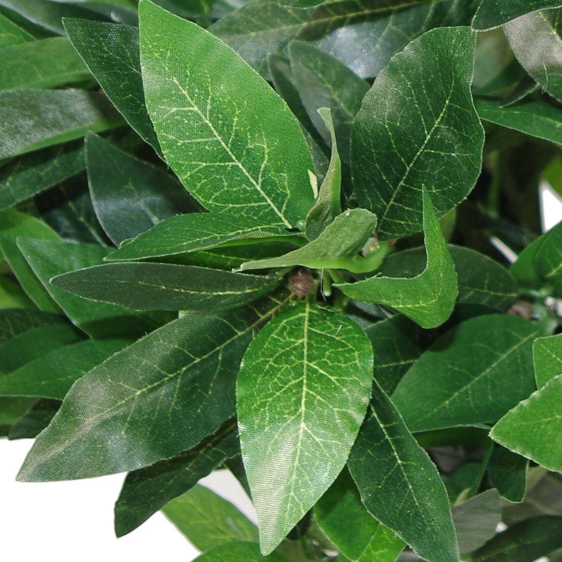 Pair of 120cm (4ft) Twist Natural Artificial Topiary Bay Laurel Ball Trees Leaf