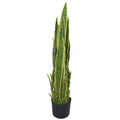 90cm (3ft) Artificial Sansevieria Yellow Green Indoor Plant - Large Leaf