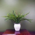 40cm Artificial Bushy Fern Potted in Decorative Planter Leaf