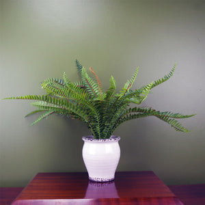 40cm Artificial Bushy Fern Potted in Decorative Planter Leaf
