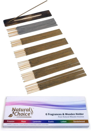 6 Fragrance Gift Pack with Burner Natural Choice Incense
