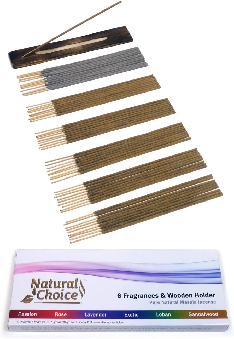 6 Fragrance Gift Pack with Burner Natural Choice Incense