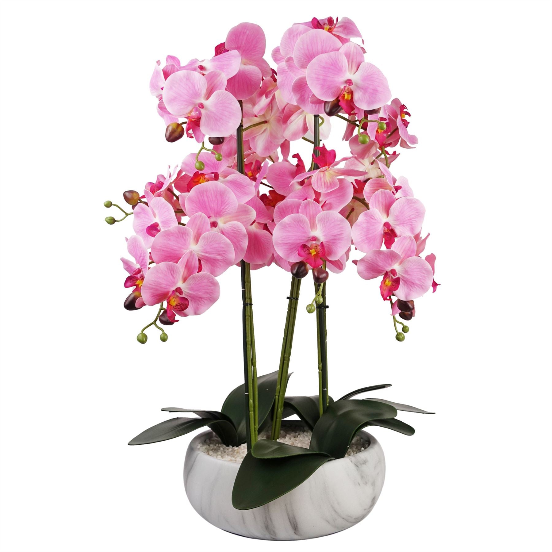 60cm Orchid Artificial Pink Marble Effect Ceramic Planter