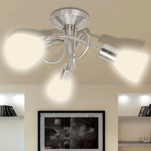 Ceiling Lamp with Glass Shades for 3 E14 Bulbs vidaXL