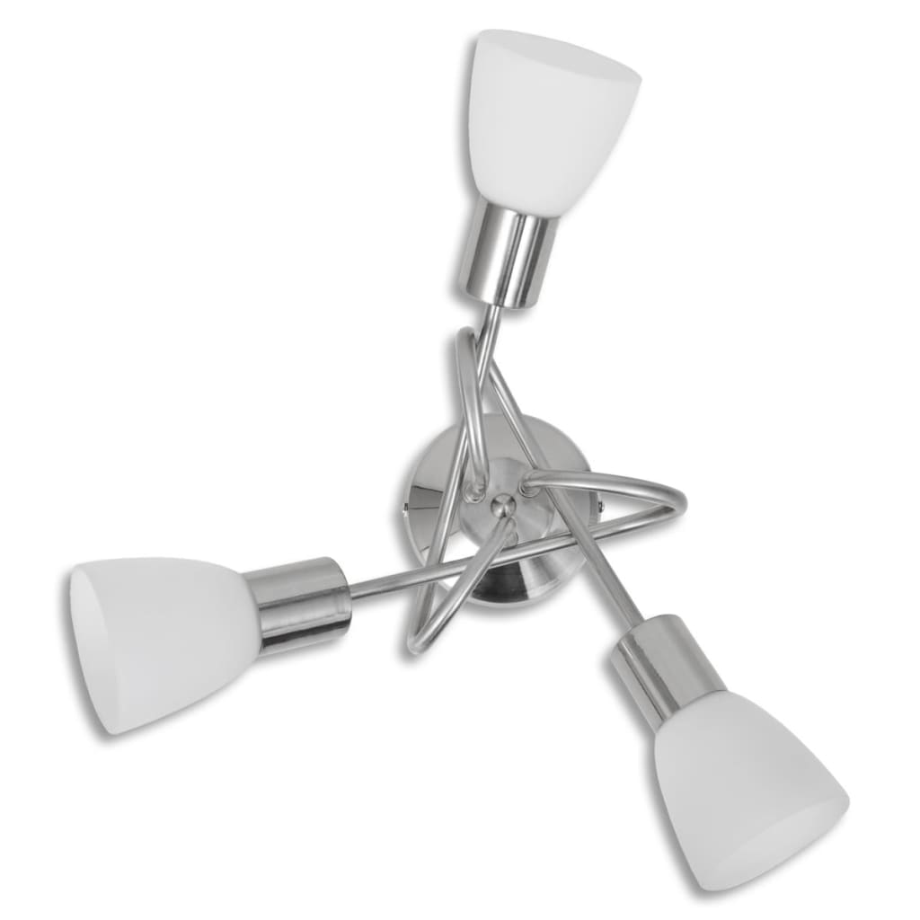 Ceiling Lamp with Glass Shades for 3 E14 Bulbs vidaXL