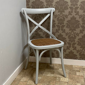 GREY FRENCH CROSS BACK CHAIR L46 x W49 x H88 cm MSL