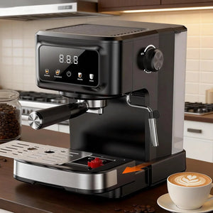 Kismile Espresso Machine 15 Bar Automatic Maker, Milk Frother, Steam Wand, 1.5L Water Tank, Commercial-Grade Boiler for Latte & Cappuccino