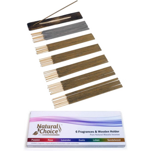 6 Fragrance Gift Pack with Burner Natural Choice Incense