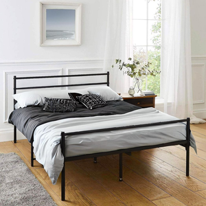Extra Strong Double Metal Bed Frame In Black - Improved House of Home