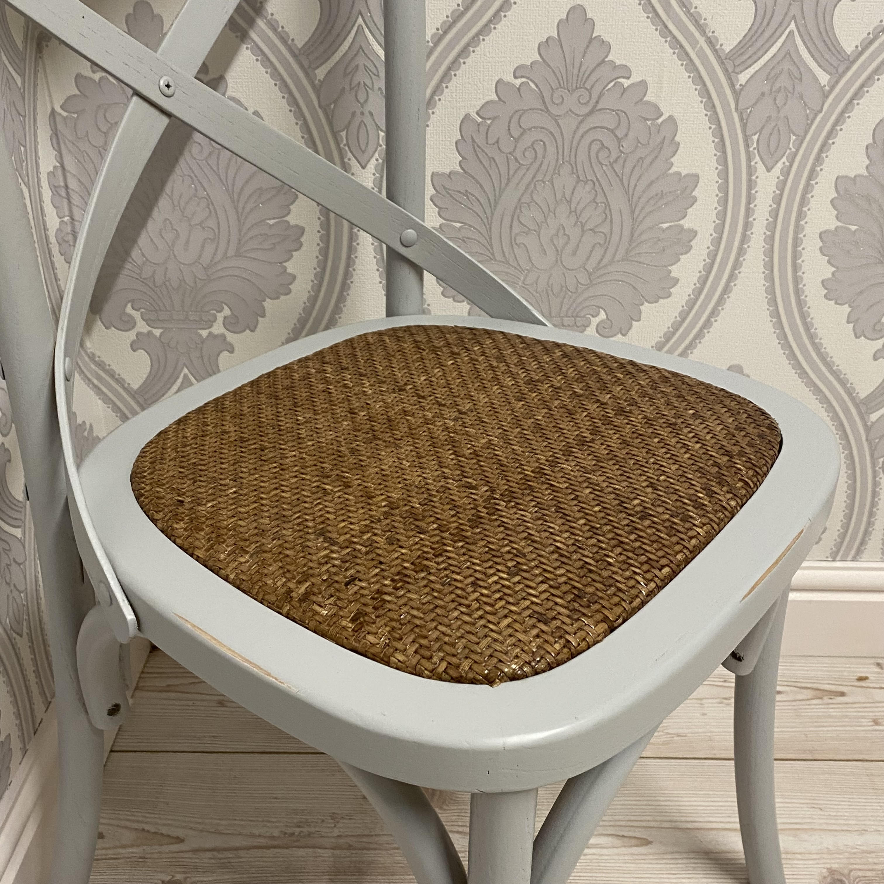 GREY FRENCH CROSS BACK CHAIR L46 x W49 x H88 cm MSL