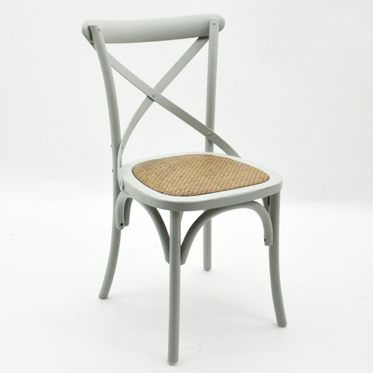 GREY FRENCH CROSS BACK CHAIR L46 x W49 x H88 cm MSL