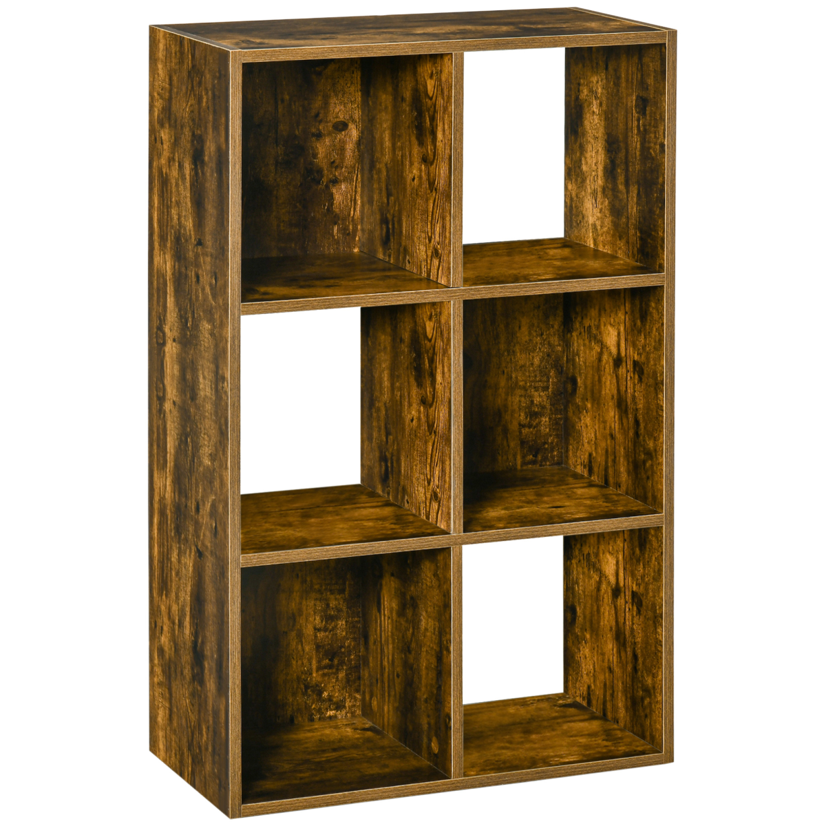 HOMCOM Industrial Style Storage Shelf, Bookcase, Bookshelf, Rustic Brown