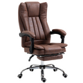 Executive Office Chair Computer Swivel Chair for Home with Arm, Footrest, Brown Vinsetto
