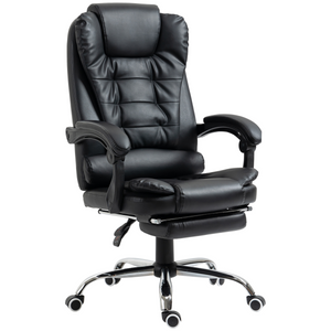 PU Leather Home Office Chair High Back Computer Chair with Swivel Wheels Black HOMCOM