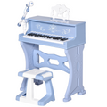 HOMCOM 37 Key Keyboard Battery Piano Kids Microphone Stool Educational Game HOMCOM