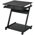 Movable Computer Desk with 4 Moving Wheels Sliding Keyboard Tray Black Unbranded