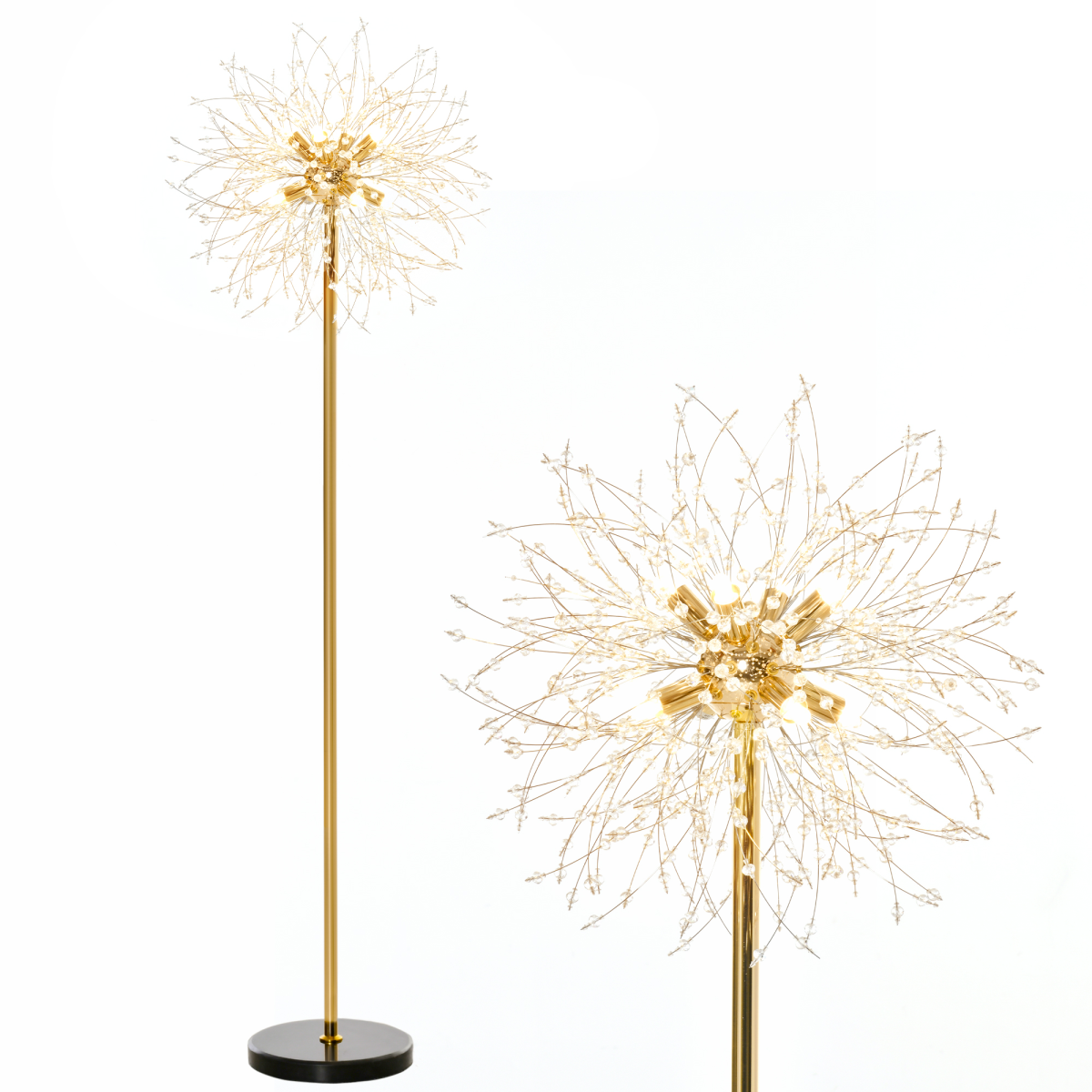 HOMCOM Modern Floor Lamp with Dandelion-like Lampshade for Bedroom