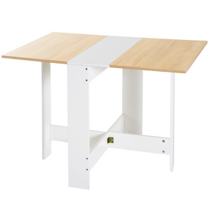 Drop Leaf Table Folding Dining Space Saving-Oak White Colour HOMCOM