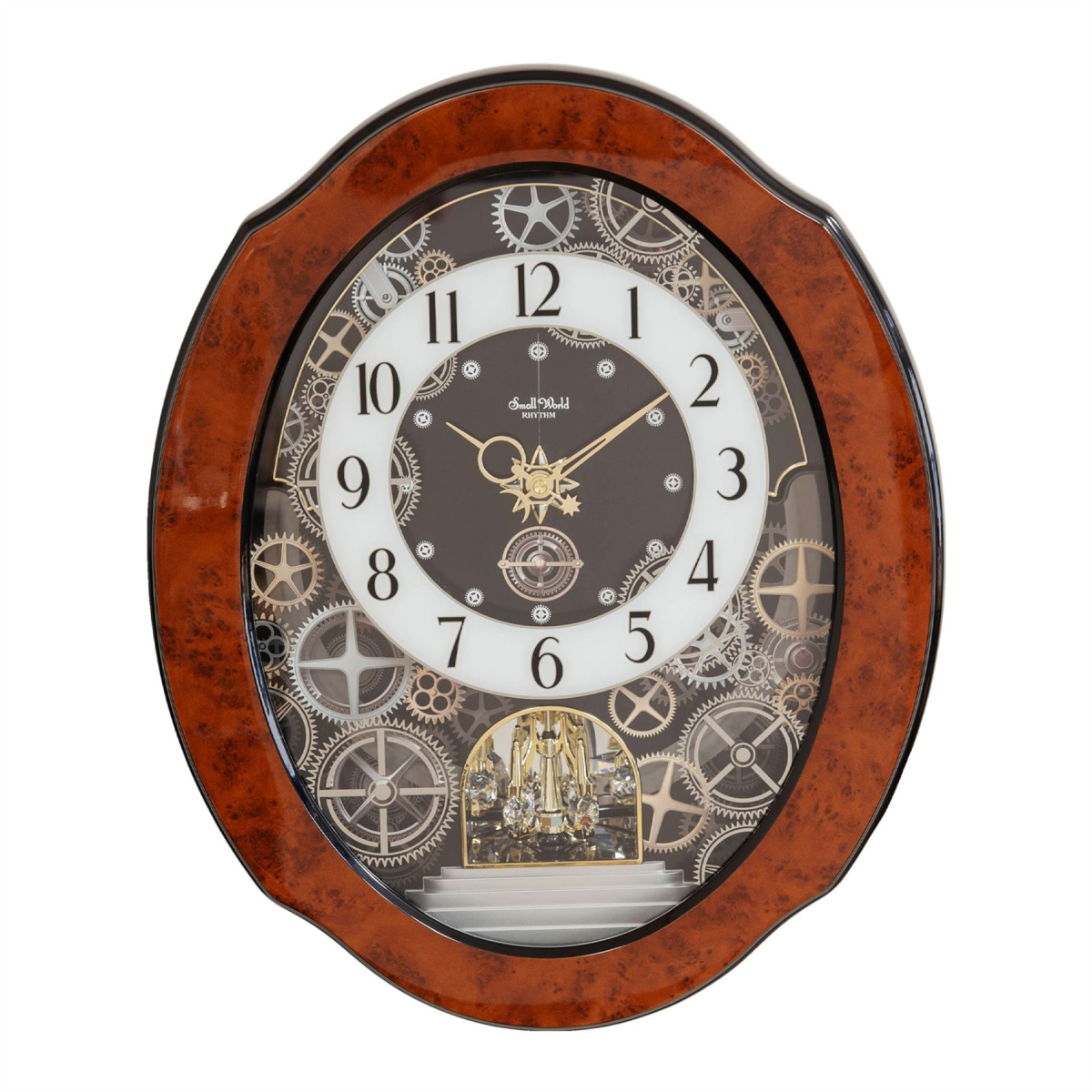 Rhythm Magic Motion Clock Crystal Decoration Wood Effect Widdop