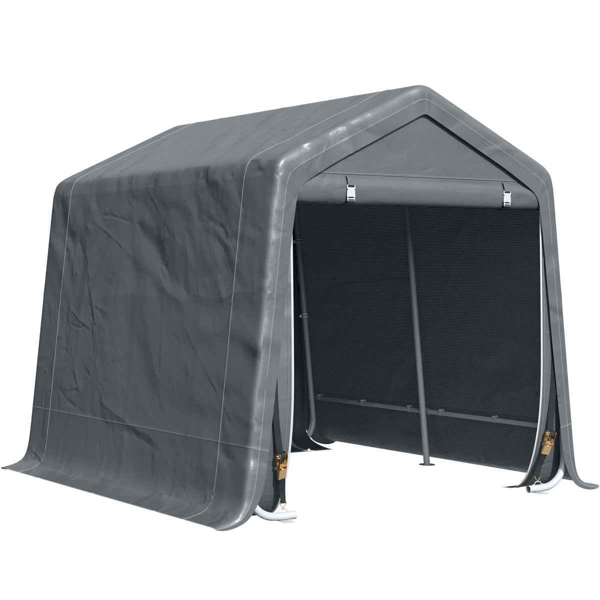 Storage Tent, Heavy Duty Metal Frame 2.8x2.4x2.4m, Dark Grey Outsunny