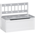 Two-In-One Wooden Toy Box, Kids Storage Bench w/ Safety Rod - Grey