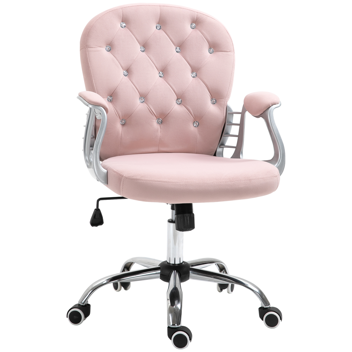 Office Chair Luxury Velour Diamond Tufted Padded Ergonomic 360� Swivel Pink Unbranded