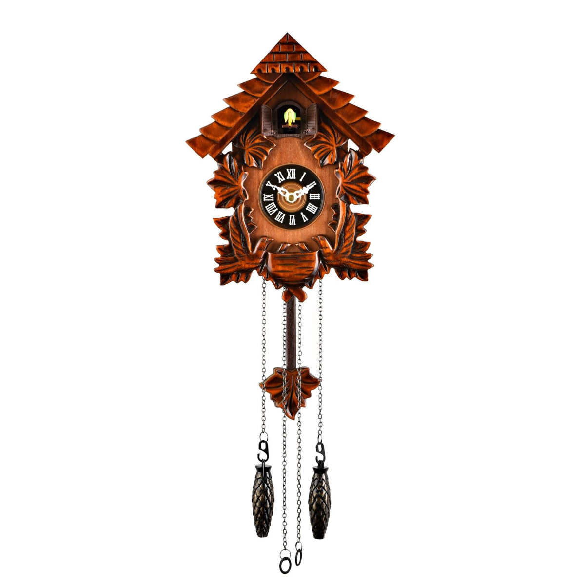Qtz Cuckoo Clock - Wooden - Pitched Roof Widdop