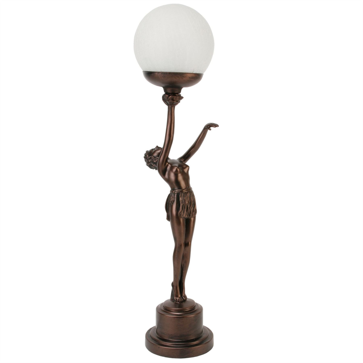 Juliana Light Lady Holding Arm Up Crackle Ball Shade Widdop