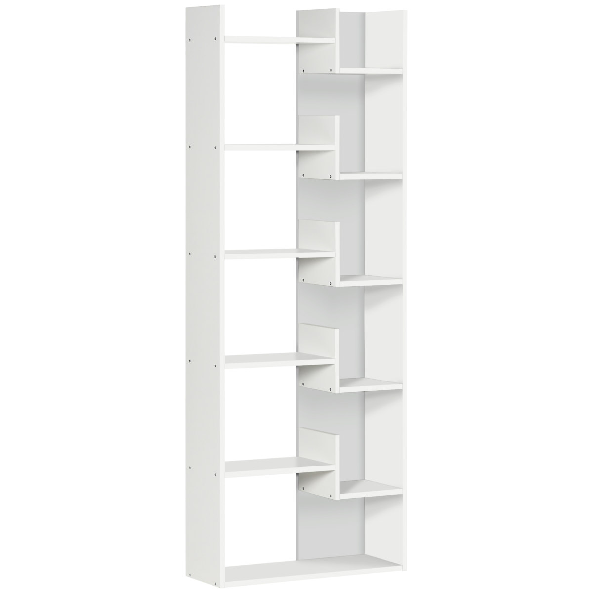 HOMCOM 6-Tier Bookshelf Freestanding Decorative Storage Shelves for Home White HOMCOM