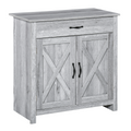 Farmhouse Barn Door Sideboard Buffet Storage Cabinet Coffee Bar Grey Grain Unbranded