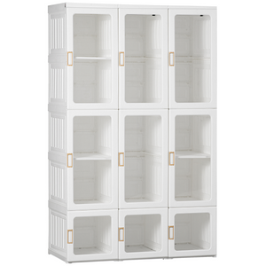 HOMCOM Portable Wardrobe, Clothes Organiser with Hanging Rods, White HOMCOM