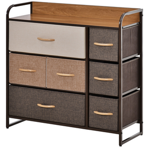 HOMCOM 7-Drawer Dresser, Fabric Chest of Drawers, Storage Organizer Unbranded