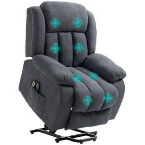 HOMCOM Heavy Duty Riser and Recliner Chair Lift Chair for the Elderly Dark Grey HOMCOM