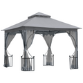 Gazebo Party Tent Canopy Sun Shade for Patio Garden Light Grey 3x3(m) Outsunny