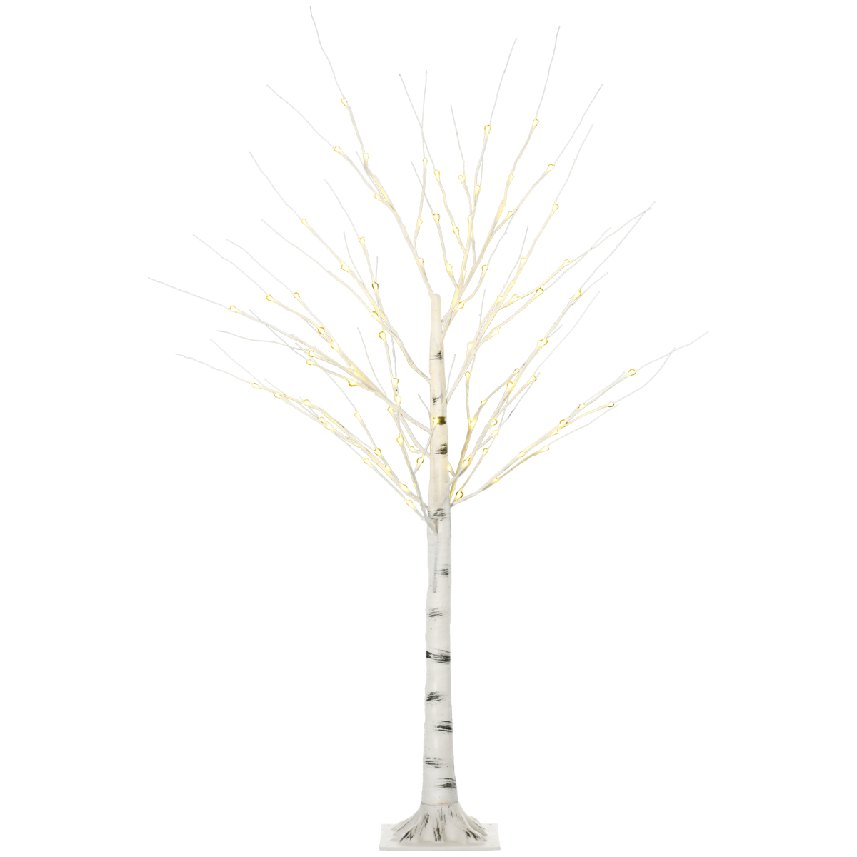 5ft Artificial White Birch Tree Light  96 Warm White Pre-Lit LED Light HOMCOM