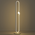 HOMCOM Dimmable LED Floor Lamp with Glass Night Light, Foot Switch, White HOMCOM