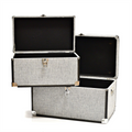 Hestia Set of 2 Grey Linen Storage Trunks Hestia�